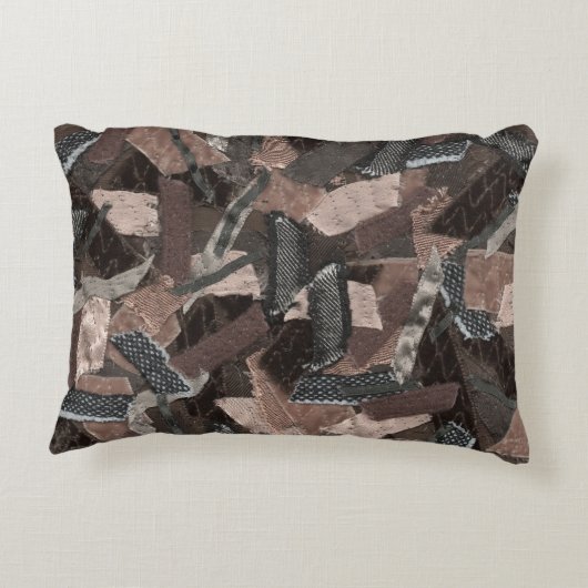 Earth tones家族の名前ファームハウスストライプの抽象芸術 アクセントクッション (裏面)