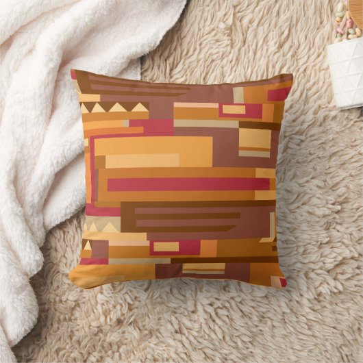 Earth tones抽象芸術パターンアクセント装飾用クッション クッション (ブランケット)