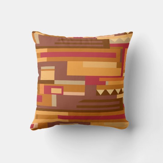 Earth tones抽象芸術パターンアクセント装飾用クッション クッション (裏面)
