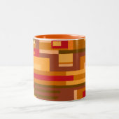 Earth tones抽象芸術パターンマグ ツートーンマグカップ (中央)