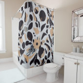 Earth tones抽象芸術パターン シャワーカーテン (インサイチュ)