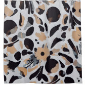 Earth tones抽象芸術パターン シャワーカーテン (正面)