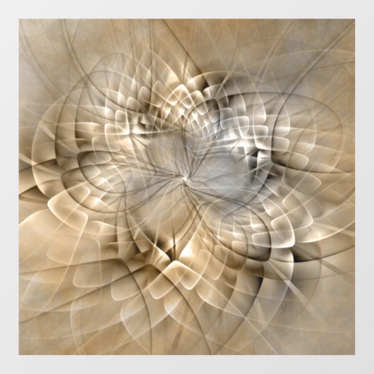 Earth Tones抽象芸術モダンFractal Artテクスチャ ウィンドウサイン (シート)
