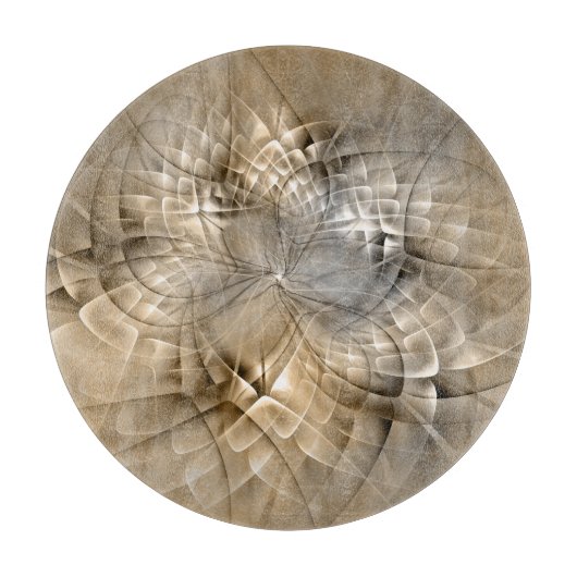 Earth Tones抽象芸術モダンFractal Artテクスチャ カッティングボード (正面)