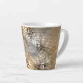 Earth Tones抽象芸術モダンFractal Artテクスチャ カフェラテマグ (右アングル)