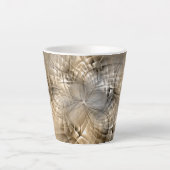 Earth Tones抽象芸術モダンFractal Artテクスチャ カフェラテマグ (正面)