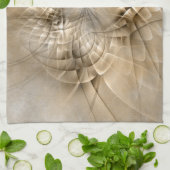 Earth Tones抽象芸術モダンFractal Artテクスチャ キッチンタオル (折り畳み)