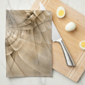 Earth Tones抽象芸術モダンFractal Artテクスチャ キッチンタオル (四つ折り)