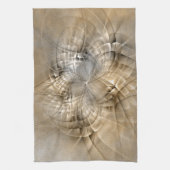 Earth Tones抽象芸術モダンFractal Artテクスチャ キッチンタオル (縦)