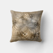 Earth Tones抽象芸術モダンFractal Artテクスチャ クッション (裏面)