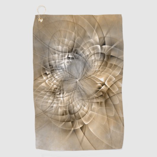 Earth Tones抽象芸術モダンFractal Artテクスチャ ゴルフタオル (正面)