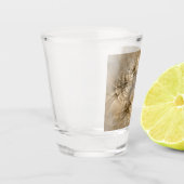 Earth Tones抽象芸術モダンFractal Artテクスチャ ショットグラス (左)