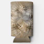 Earth Tones抽象芸術モダンFractal Artテクスチャ スリム缶クーラー (裏面)