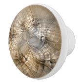 Earth Tones抽象芸術モダンFractal Artテクスチャ セラミックノブ (右)