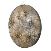 Earth Tones抽象芸術モダンFractal Artテクスチャ ダーツボード (正面右)