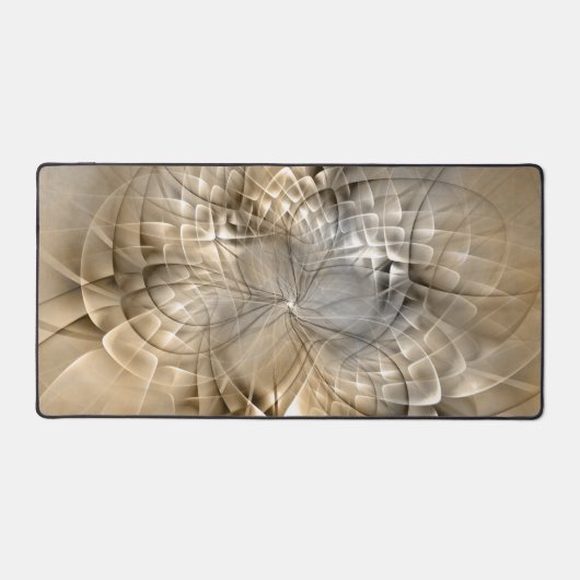 Earth Tones抽象芸術モダンFractal Artテクスチャ デスクマット (正面)