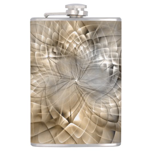 Earth Tones抽象芸術モダンFractal Artテクスチャ フラスク (正面)