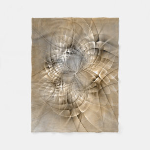 Earth Tones抽象芸術モダンFractal Artテクスチャ フリースブランケット