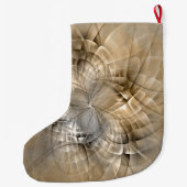 Earth Tones抽象芸術モダンFractal Artテクスチャ ラージクリスマスストッキング (裏面)