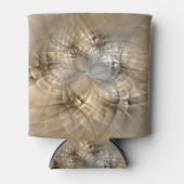 Earth Tones抽象芸術モダンFractal Artテクスチャ 缶クーラー (正面)