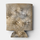 Earth Tones抽象芸術モダンFractal Artテクスチャ 缶クーラー (裏面)