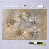 Earth Tones抽象芸術モダンFractal Artテクスチャ 薄葉紙 (クラフト)