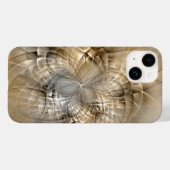 Earth Tones抽象芸術モダンFractal Artテクスチャ Case-Mate iPhoneケース (裏面 (横))