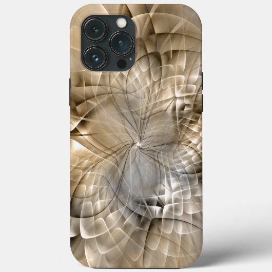 Earth Tones抽象芸術モダンFractal Artテクスチャ Case-Mate iPhoneケース (裏面)