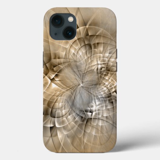 Earth Tones抽象芸術モダンFractal Artテクスチャ Case-Mate iPhoneケース (裏面)