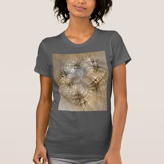 Earth Tones抽象芸術モダンFractal Artテクスチャ Tシャツ (正面)