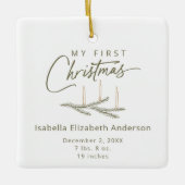 Earth Tones誕生統計Photo My初めてのクリスマス セラミックオーナメント (正面)