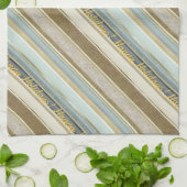 Earth Tones金ゴールドクリスマスパターン#28 ID1009 キッチンタオル (折り畳み)