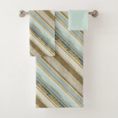 Earth Tones金ゴールドクリスマスパターン#28 ID1009 バスタオルセット (インサイチュ)