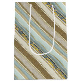 Earth Tones金ゴールドクリスマスパターン#28 ID1009 ミディアムペーパーバッグ (裏面)