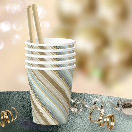 Earth Tones金ゴールドクリスマスパターン#28 ID1009 紙コップ