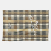 Earth Tones金ゴールドクリスマスパターン#7 ID1009 キッチンタオル (横)