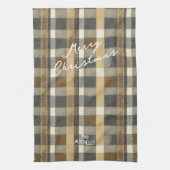 Earth Tones金ゴールドクリスマスパターン#7 ID1009 キッチンタオル (縦)