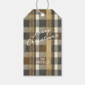 Earth Tones金ゴールドクリスマスパターン#7 ID1009 ギフトタグ (正面)