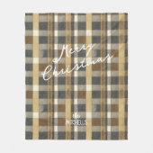 Earth Tones金ゴールドクリスマスパターン#7 ID1009 フリースブランケット (正面)