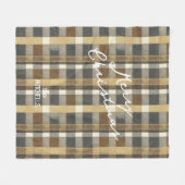 Earth Tones金ゴールドクリスマスパターン#7 ID1009 フリースブランケット (正面(横))