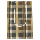 Earth Tones金ゴールドクリスマスパターン#7 ID1009 ミディアムペーパーバッグ (裏面)