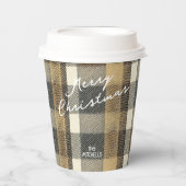 Earth Tones金ゴールドクリスマスパターン#7 ID1009 紙コップ (正面)