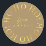 Earth Tones金ゴールドChristmas Ho Ho Ho ID1009 ラウンドシール<br><div class="desc">今年もしは疑問に思、クリスマスの装飾や贈り物の包装の供給のために選ぶべき色の組み合わせであり、私は生活を少し簡単にするために調整パターンのコレクションを作成した。このエレガントクリスマスタイポグラフィデザインは、金ゴールドに円形のパターンで「ホホホホ」を特徴とし、あなたの選択の背景色に。この例では、より深い金ゴールド、ほとんどカラメル調を選んだ。提供されたテンプレートを使用して挨拶と名前を追加する。検索ID1009この配色の他の製品とパターンを表示する。</div>