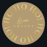 Earth Tones金ゴールドChristmas Ho Ho Ho ID1009 ラウンドシール<br><div class="desc">今年もしは疑問に思、クリスマスの装飾や贈り物の包装の供給のために選ぶべき色の組み合わせであり、私は生活を少し簡単にするために調整パターンのコレクションを作成した。このエレガントクリスマスタイポグラフィデザインは、金ゴールドに円形のパターンで「ホホホホ」を特徴とし、あなたの選択の背景色に。この例では、より深い金ゴールド、ほとんどカラメル調を選んだ。提供されたテンプレートを使用して挨拶と名前を追加する。検索ID1009この配色の他の製品とパターンを表示する。</div>