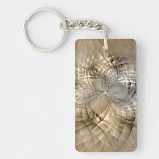 Earth Tones Abstract Modern Fractal Art Texture キーホルダー (正面)
