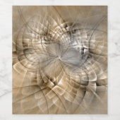 Earth Tones Abstract Modern Fractal Art Texture ワインラベル (シングルラベル)