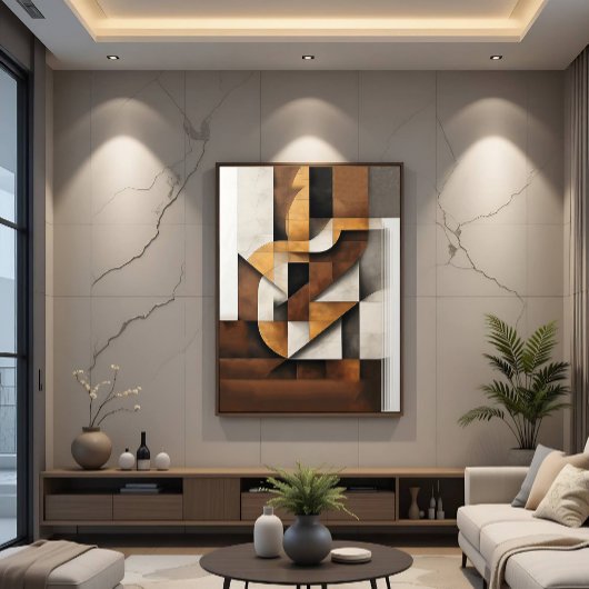 Earth Tones and Collage キャンバスプリント