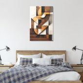 Earth Tones and Collage キャンバスプリント (インサイチュ (寝室))