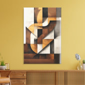 Earth Tones and Collage キャンバスプリント (インサイチュ (リビング))