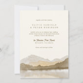 Earth Tones Boho Water Color Mountain Photo 結婚's 招待状 (正面)